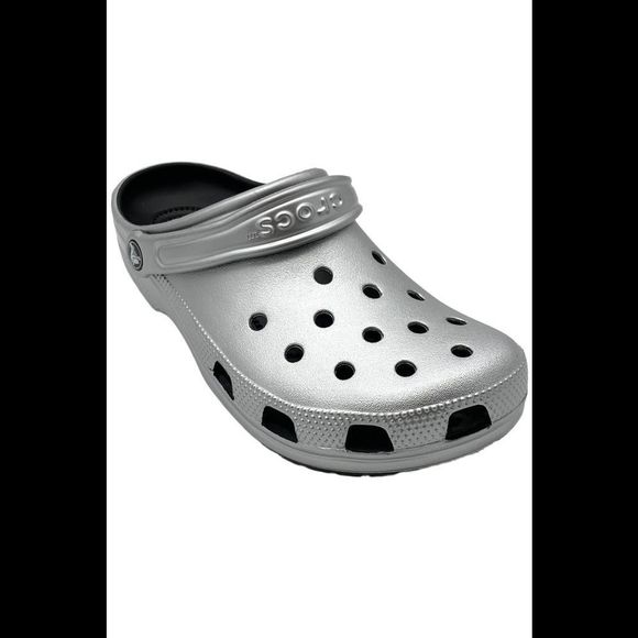 Crocs Men's Classic Sparkly Clog Silver - Medium - Picture 1 of 3